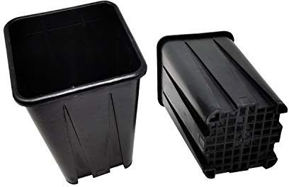 GREEN24 20 Stck. Vierecktopf Hochtopf 11 x 11 x 20 cm - Profi Spezialtopf für die Anzucht von Tiefwurzlern, extra groß & robust | Pflanztopf Blumentopf Vierkant-Topf (20 Stück)