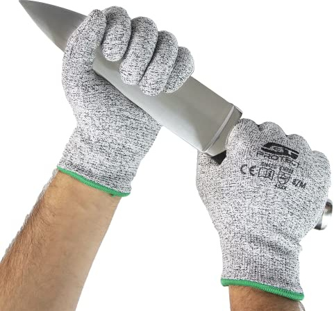 GTprotect PREMIUM Zertifizierte, Schnittfeste Handschuhe - Schnittschutzhandschuhe für Kinder, Damen und Herren jeden Alters - Schutzhandschuhe geeignet fürs Kochen und sonstige Arbeiten L