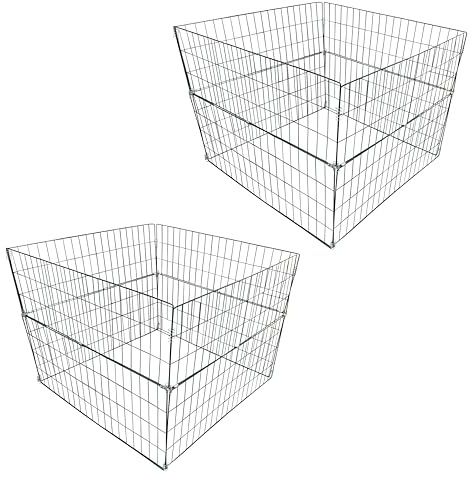ESTEXO Drahtgitterkomposter 2er Set 90x90x70 cm Metall Komposter Gartenkomposter Welpenauslauf Tiergehege Grün