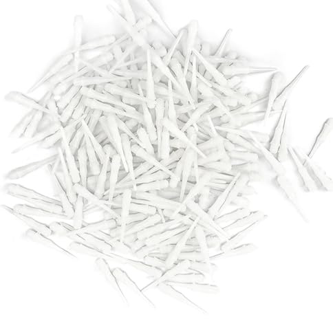 SHENGYIG 200 Stück Softdart Spitzen, 27 mm Dart Spitzen Soft, 2BA Weiß Dartpfeile Kunststoffspitze, Spitzen für Professionelle Wettkämpfe und Hobby