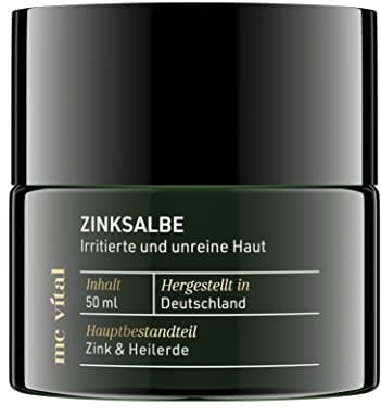 McVital Zinksalbe Wundsalbe mit Teebaumöl 50ML - Unreine Haut Pickel Gesicht Zink Salbe - Wundheilsalben antibakterielle Salbe Teebaumöl Salbe - Wundheilsalbe Heilerde Haut Zinksalbe hochdosiert