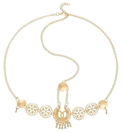 AORHOFJ Boho Kopf Kette Gold Vintage Kopfstück geschnitzt Wasser Tropfen Quaste Haar Zubehör Festival Stirnband für Frauen und Mädchen,kopfschmuck,haarschmuck festival,indischer schmuck