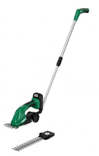Ferrex GDSS20 Akku-Grasschere und Strauchschere mit Teleskopstange | 2.500 Schnitte/min, Schnellwechselsystem, Kopf 180° drehbar, Winkel- und höhenverstellbar, Lasergeschnittene Messer