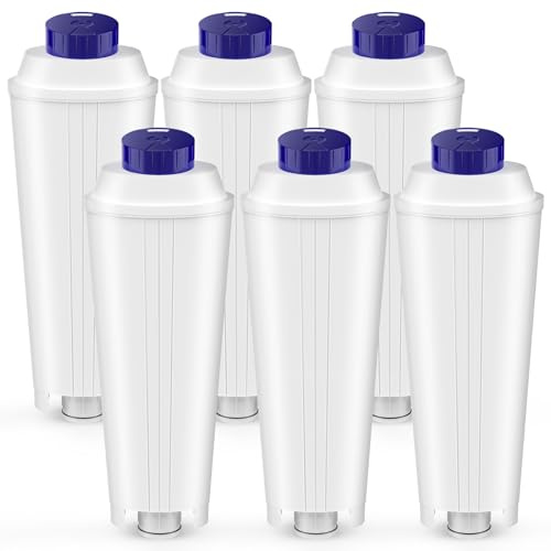 6 Stück Wasserfilter Passend für Delonghi DLSC002, Kaffeemaschine Filter | Wasserfilterkartuschen kompatibel mit Delonghi Magnifica s, ECAM, ESAM, ETAM, EPAM, Primadonna Kaffeemaschine