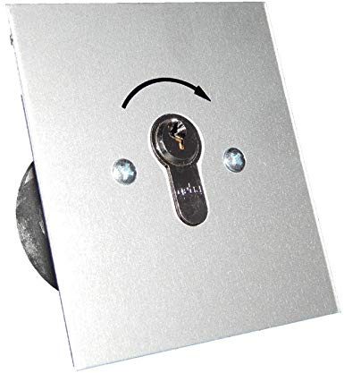 GEBA Schlüsselschalter unterputz, Drucktaste, manuell, Silber