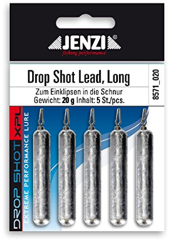 Jenzi Drop-Shot Blei Long mit Spezial-Wirbel SB-Verpackt Anzahl 6 15,0 g