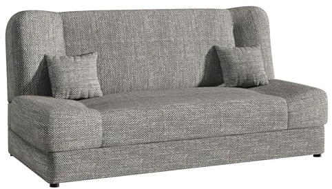 Mirjan24 Schlafsofa Jonas, Sofa mit Bettkasten und Schlaffunktion, Bettsofa, Dauerschläfer-Sofa, Schlafcouch, Materialmix, Couch vom Hersteller, Wohnlandschaft (Lawa 05)