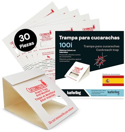 Catchmaster Schabenfalle 100i – 30x Premium Kakerlaken-Falle Klebefallen - Giftfrei & Biozidfrei - Mittel gegen Kakerlaken, Heimchen & Schaben - Zur Bedarfsermittlung & Monitoring