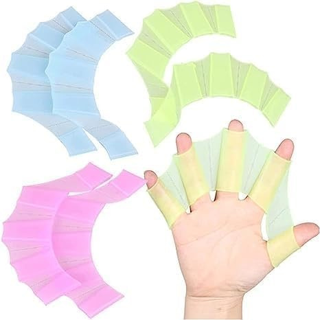 YULONGWU 3 Paar Schwimmhäute für die Finger, Hand Schwimmflossen Finger Schwimmhandschuhe Silikon Wasserhandschuhe, Webbed Handschuhe Größe S, Swim Gloves für Kinder Schwimmtraining zum Schnorcheln