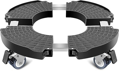 Linkax Pflanzenroller Ø 40-56cm, Rollbrett Pflanzen bis 150 KG, Untersetzer Blumentopf Gross Pflanzentopf mit Rollen für Außenbereich Sonnenschirmständer, Mülleimer, Regentonne, Wasserfass, Weinregal
