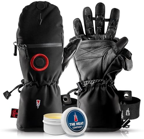 THE HEAT COMPANY - Heat 3 SMART PRO – Die Handschuh Innovation – Fingerhandschuhe und Fäustling in Einem - No.1 Fotohandschuhe, Outdoor, Skifahren – Schwarz, Größe 8, Damen, Herren