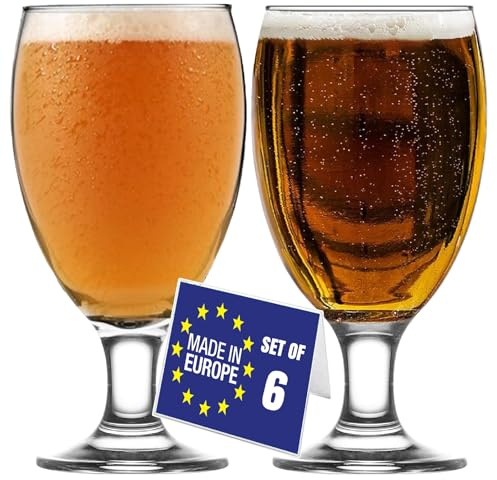 NORDIC SCHILLER Luxus Pint Biergläser 6er Set, 590 ml 100% BLEI FREI Bierglas, Craft Beer Glasses, Bierkelche, Stielbierglas, IPA Bierverkostungsglas, Bierkelchglas, Belgischen Biergläser, Stielgläser