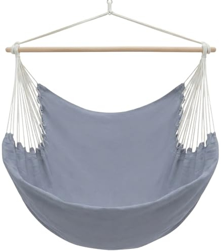 AMANKA XXL Hängesessel Grau 185x130 cm belastbar bis 150kg - Hängestuhl Indoor und Outdoor – dekorativer Hängesessel für Garten - Sitzsack zum Hängen – Hängesitz für kleinen Balkon