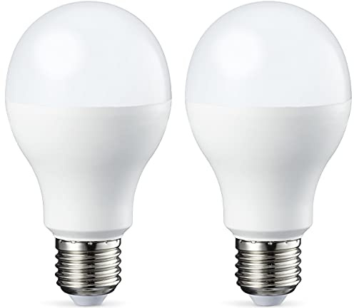 Amazon Basics E27 LED Lampe, 9W (ersetzt 60W), warmweiß, dimmbar - 2er-Pack