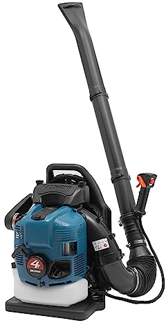Leistungsstarker Rucksack Laubbläser, 75cc Benzin, 4-Takt Motor, 3.7 PS Rückenlaubbläser, 498ft³/s Blaskraft, einhändig bedienbar, ideal für Gartenpflege & Straßenreinigung (Blau)