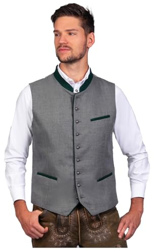 Edelnice Trachtenmode elegante Trachten Weste Bastian aus Wolle in grau