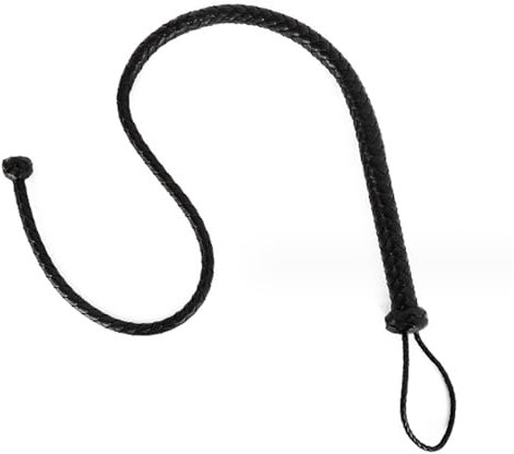 Lotuses Leather Whip Long Riding Whip Indiana Jones Style Bull Whip Black Leather Horse Whips for Cosplay Whip Flogger Crops (Ball)