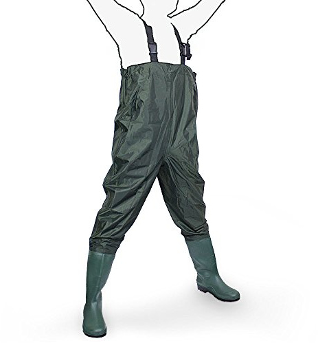 MS-Point Wathose Anglerhose Watstiefel Watt Fisch Teich Gummi PVC Nylon Gr. 47