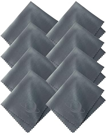 Xcdhemde 8pcs Brillenputztücher Microfaser 15 x 17.5cm, Brillenreinigungstücher Wiederverwendbar, Mikrofasertuch Brille Extra Weich, Brillentuch Saugstark, für Brillen Kameras Handy Computer - Grau