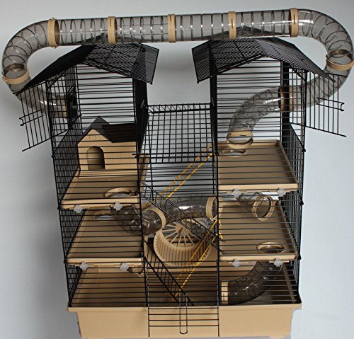 XXL Hamsterburg Hamsterkäfig Mäusekäfig CH2 Beige mit Röhrensystem
