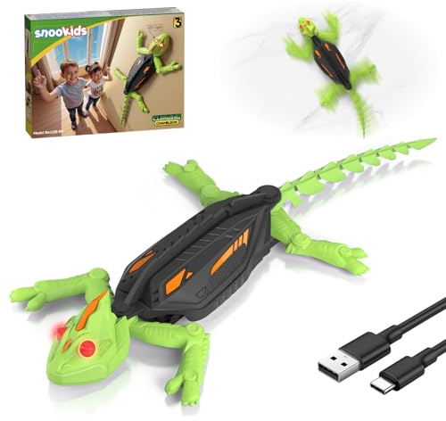 Gecko Wandflitzer, Roboter Kinder Ferngesteuerter Gecko, Wänden Decken Entlang Krabbelt, Leuchtenden LED-Augen, Realistische Bewegungen, Geburtstag Geschenke Spielzeug Jungen Mädchen 3 4 5 6 7 8+