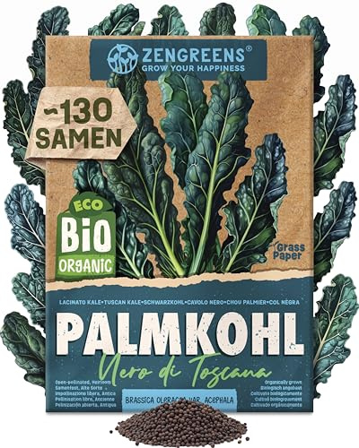 ZenGreens® - Bio Palmkohl Samen (Schwarzer Toskaner) - Palmkohlsamen - Gemüsesamen für den einfachen Anbau im Garten, Balkon oder Hochbeet - Saatgut - Federkohl