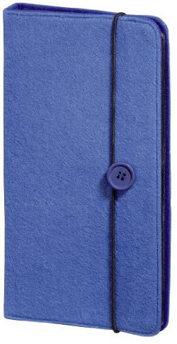 Hama CD Tasche Filz (für 48 Discs, CD/DVD/Blu-ray/Hörbücher, Mappe zur Aufbewahrung, platzsparend für Auto und Zuhause, Transporthüllen) Blau