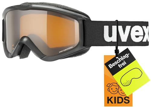 Uvex speedy pro - stylische Allround-Brille mit Anti-Fog-Beschichtung und 100% UVA-, UVB, UVC-Schutz für Kinder - black/lasergold - one size