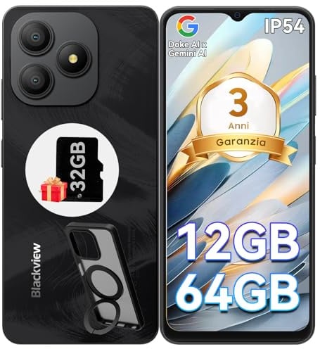 Blackview Wave 9C Handy Ohne Vertrag Günstig 12GB+64GB/2TB TF, IP54 6.56 Android 15 Smartphones Günstig 5000mAh, 13MP Simlockfreie Handys, 4G Dual SIM,OTG mit 1 TF