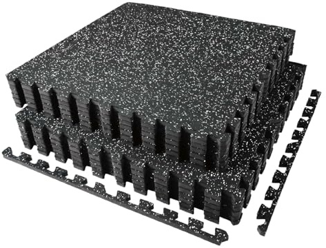AIRHOP 6 Matten 60x60x1,4cm Extra Dicke robuste Gummierte, rutschfeste Puzzlematte, geeignet für Fitnessstudio und Heimfitness, schwere Trainingsbelastung, bodenschutzmatte Fitness, fitnessmatte