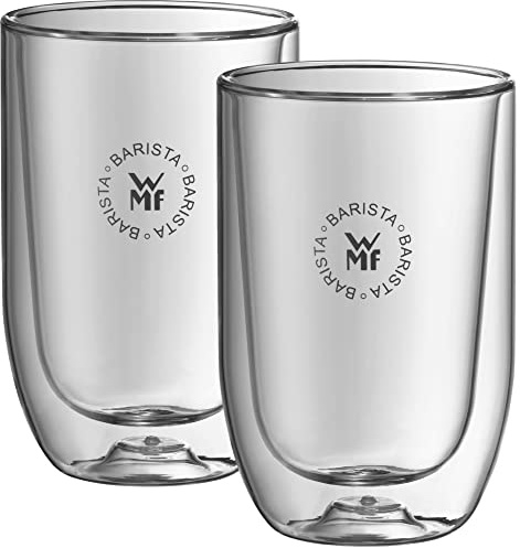 WMF Barista Gläser Set 2-teilig, zwei Latte Macchiato Gläser doppelwandig 280ml, Glas, doppelwandige Kaffeegläser, Kaffeebecher, doppelwandig, hitzebeständig spülmaschinengeeignet