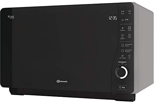 Bauknecht ExtraSpace Crisp MW 427 SL/Kombination Grill und Mikrowelle/Maximale Flexibilität-Ohne Drehteller/ 800 W/ 25 L Garraum/Grill 1000 W/Crisp-Funktion/Dampfgarfunktion/AutoClean, Silber