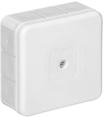 Miratic Abzweigdose Wasserdicht IP55 Verteilerdose Außen Wasserdicht mit 12 Gummidrüsen Abzweigdose Aufputz Robuste und Sichere Elektroinstallation für Außenbereiche (Weiß)