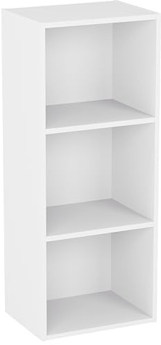 Vida Designs Oxford Bücherregal mit 3 Ebenen, würfelförmig, weiß, Holz-Regaleinheit für Büro, Wohnzimmermöbel