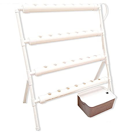 TanjcXliu Hydroponic System Hydroponisches Anzuchtsystem Hydroponik Hydroponic Tower Hydrokultur Set, 4-Ebenen Pflanzenregal mit 36 Pflanzlöchern, Wasserpumpe, für Indoor- und Outdoor-Nutzung