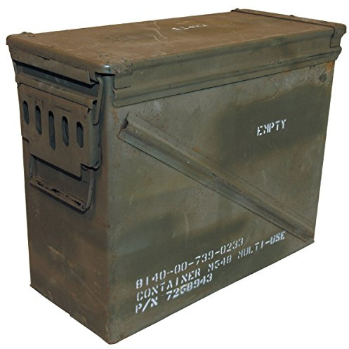 MFH Gebrauchte Größe 7 US Army Munitionskiste 46x21,5x36,5 cm Werkzeugkiste Box Metallkiste GC Versteck Metallbox