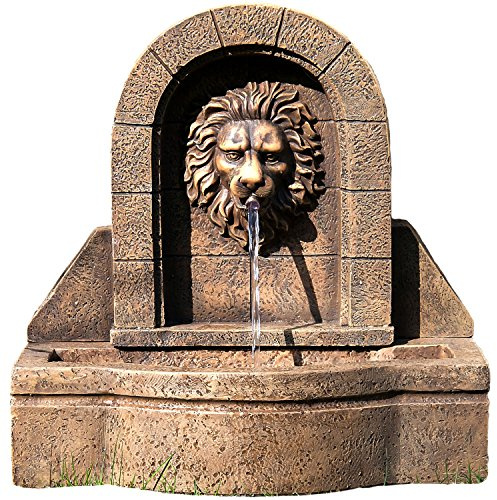 STILISTA Gartenbrunnen Modell „Leon“ mit Löwenkopf Springbrunnen 50 x 54 x 29 cm inkl. Pumpe