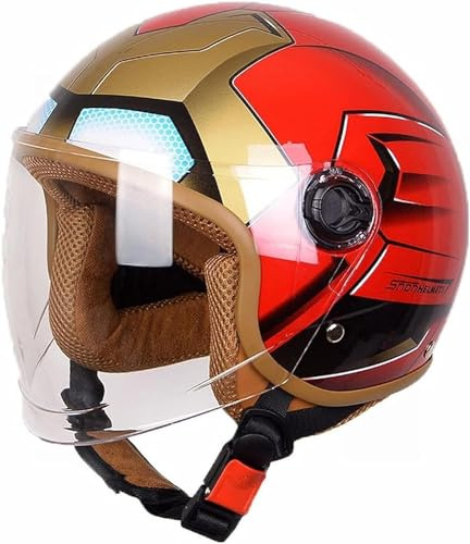 Motorradhelm Für Kinder, Rollerhelm, Jethelm Mit Sonnenblende, Rollerhelm Für Mädchen, Mopedhelm Für Jungen, 48–55 cm, Für Kinder Von 3–15 Jahren (G, 48-56CM)