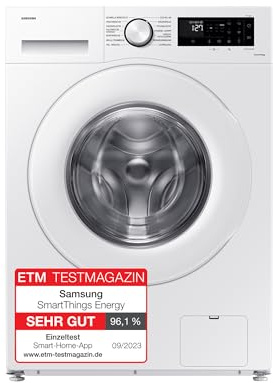 Samsung Waschmaschine, 8 kg, 1.400 U/min, EEK: A, Mikroplastik-Programm, Ecobubble, 14 Programme, WiFi SmartControl, Weiß, WW80CGC04ATEEG