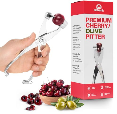ProTensils Premium Kirschentkerner – robustes Werkzeug | hochwertige Verarbeitung (Silber)