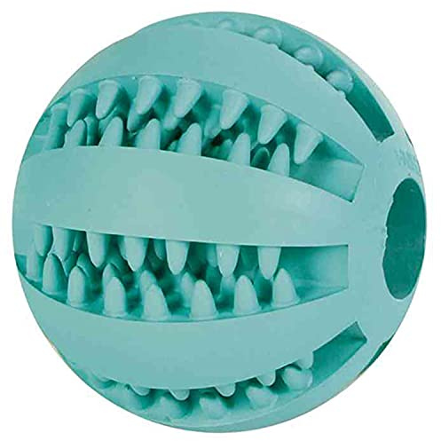 TRIXIE Denta Fun Ball - praktisches Hundespielzeug mit Minzgeschmack - ø 7 cm, Zahnpflege-Zubehör für Hunde - 3289