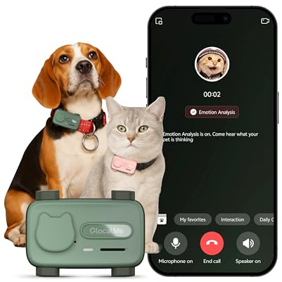 GlocalMe PetPhone GPS Tracker Hund, AI-Gesundheitsmonitor & Aktivitätstracking, Weltweite Live-Ortung & 6 Ortungstechnologien, Weglaufalarm, GPS Tracker Katze (Grün-30 Tage ABO)