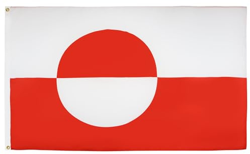 AZ FLAG - Flagge Grönland - 150x90 cm - Grönländische Fahne 100% Polyester mit Messing-Ösen - 110g