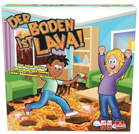 Goliath - Der Boden ist Lava, Spiel voller Bewegung für Drinnen und Draußen ab 5 Jahren, Für die Ganze Familie, Gesellschaftsspiel für 2 bis 6 Spieler, Farbig