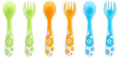 Munchkin Mehrfarbige Gabeln und Löffel, 6 Stück, mehrfarbig (6 Stück)
