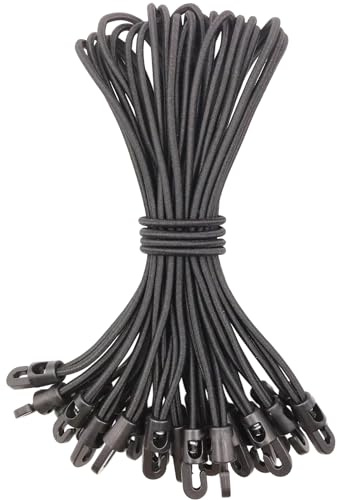 WMZOBH Spanngummi mit Haken 25 Stück - Expander mit Haken 25 cm, Planenspanner Gummispanner mit Haken für Camping Planen (Schwarz)