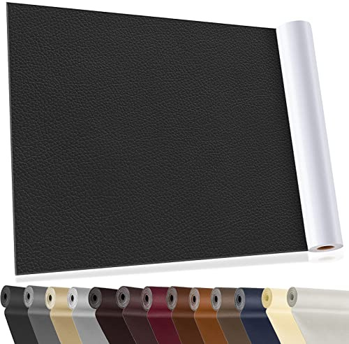 Kunstleder Selbstklebend Reparaturset, Leder Reparatur Set Schwarz | 40x160cm Selbstklebend Kunstleder Reparaturset, Leder Reparatur Patch Selbstklebend für Couch, Sofa, Autositz Möbel