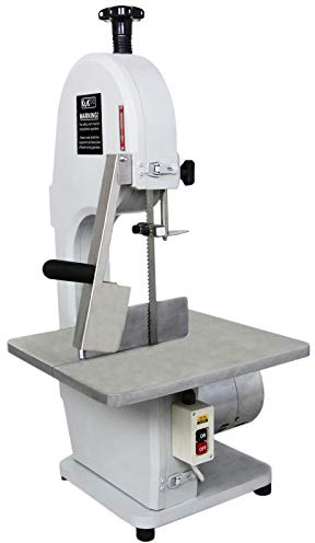 Knochensäge Elektrisch mit Edelstahltisch Profi Metzger Schneidemaschine Bandsäge Gastro-Fleischsäge Fleischerbandsäge | 750 W | Schneiddicke: 4-180mm