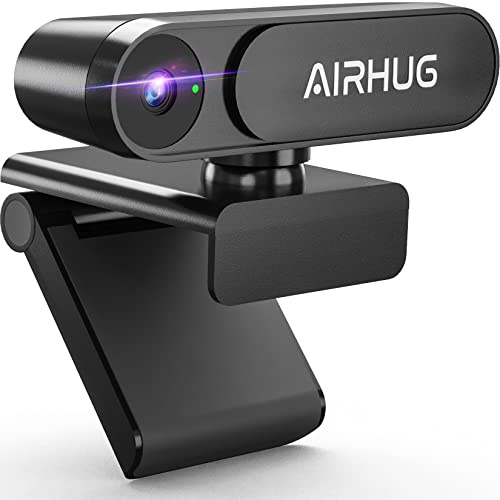 AIRHUG 2K Webcam ohne Mikrofon, mit Privacy-Abdeckung, USB für PC | Plug & Play, ohne Audio, 78° Weitwinkel, für Streaming und Konferenzen