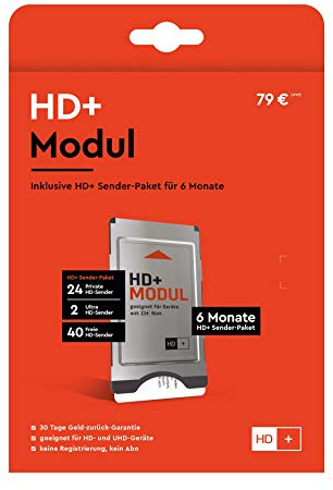 HD PLUS CI+ Modul für 6 Monate (inkl. HD+ Karte, geeignet für HD und UHD, nur für Satellitenempfang)